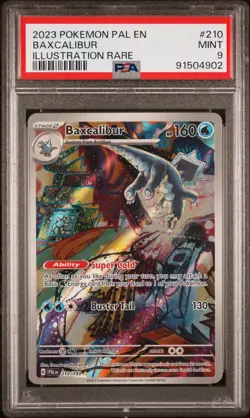 PSA 9 MINT Baxcalibur 2023 Paldea Evolved 210/193 Illustration Rare Pokemon Card - Image 1