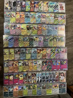 Pokemon Cards 100-Card Lot (3 IR, EX, V, Trainers, Poke Ball) SLEEVES INCLUDED - Image 1