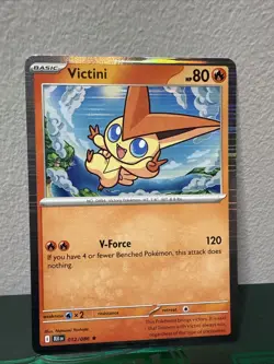 2025 Pokemon TCG Victini 012 S&V Black Bolt Holo Rare Card NM+ - Image 1
