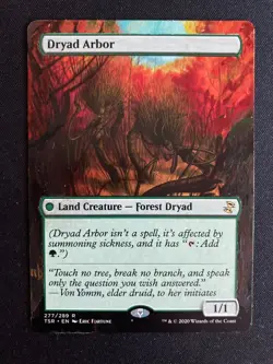 Dryad Arbor (TSR MTG) ALTERED with extended art! Hand painted. - Image 1