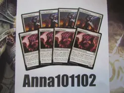 Axgard Braggart x4 and Beskir Shieldmate 4x, Kaldheim White MTG - Image 1