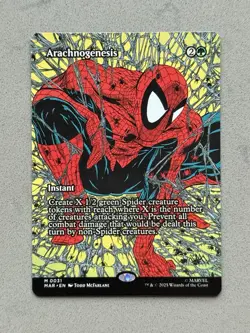 Arachnogenesis - #31 (Borderless) Spider Man Regular Mythic - MTG - NM / Mint - Image 1