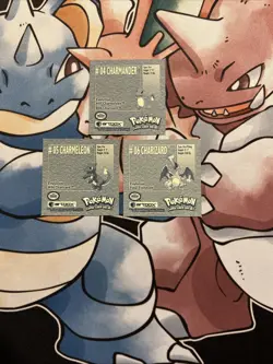Pokemon 1999 Artbox Sticker Charmander 4 Charmeleon 5 Charizard 6 Vintage - Image 2
