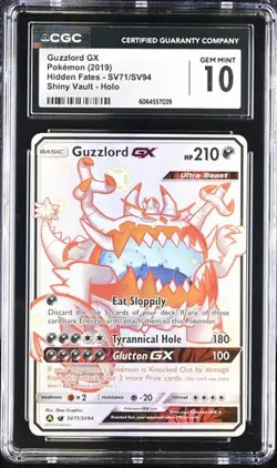 2019 Pokemon Hidden Fates Guzzlord Gx #SV71 CGC 10 - Image 1