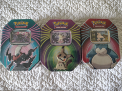 Pokemon TCG Mighty Mysterious Tin Set of Darkrai, Mimikyu & Snorlax. Sealed - Image 1