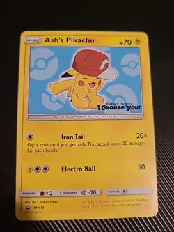 Ash's Pikachu SM113 - Black Star Promo: Pokemon The Movie - LP - Image 1