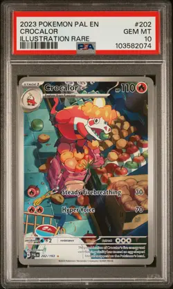 2023 POKEMON PAL EN-PALDEA EVOLVED ILLUSTRATION RARE #202 CROCALOR PSA 10 - Image 1