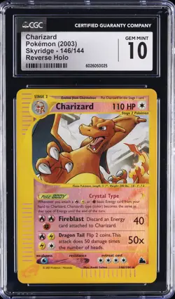 2003 POKEMON SKYRIDGE REVERSE HOLO CHARIZARD CGC 10 - Image 1