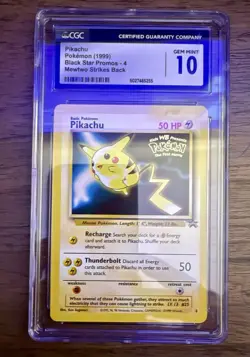 Pokemon TCG Pikachu #4 Black Star Promo WOTC Mewtwo Strikes Back CGC GEM MINT 10 - Image 1
