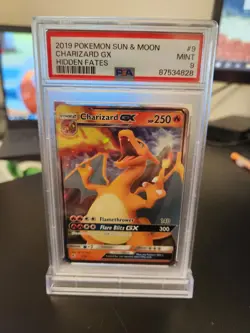 2019 POKEMON SUN & MOON HIDDEN FATES 9 CHARIZARD GX PSA MINT 9 - Image 1