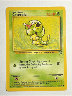 BASE SET 2 - NM - Caterpie 68/130 Pokemon Vintage WOTC English (US Seller) - Image 1