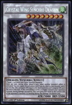 Yu-Gi-Oh! - Crystal Wing Synchro Dragon 2016 SHVI-EN049 Secret Rare 1st Edition - Image 1