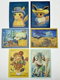 Card Sleeves Set of 6 | Pokemon Center Van Gogh Pikachu Eevee Snorlax - Image 1