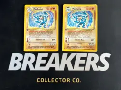 1999 Base Set Vintage Pokemon 2 Card Lot: Holo 1st Edition Machamp 8/102 x2 - Image 1