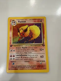 1999 Pokemon TCG Flareon Jungle Holo Card 3/64 Unlimited Rare Spanish Edition - Image 1