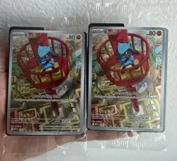 Riolu Mega Evolution ETB Pokemon Card Promo 010 both cards - Image 1
