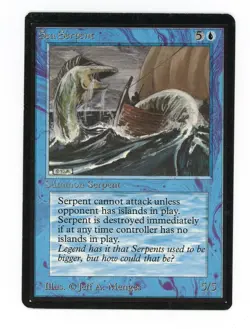Magic the Gathering Beta Sea Serpent MTG Blue Common LP - Image 1