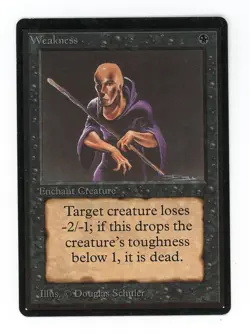 Magic the Gathering Beta Weakness MTG Black Common LP - Image 1