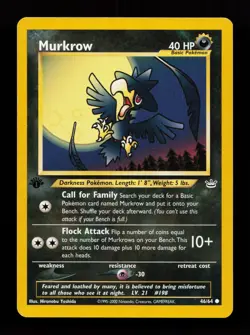 Murkrow 46/64 Common Neo Revelation 1st Edition Pokemon Card - Image 1