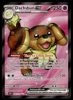 Pokemon TCG Stellar Crown #160/142 Dachsbun EX NM - Image 1