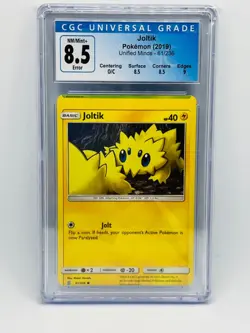 Joltik #61/236 Unified Minds Pokemon Card Error Miscut CGC 8.5 - Image 1