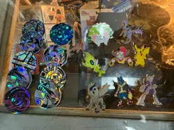 Lot of 8 Pokemon Enamel Pins & 12 Coins - Charizard, Dialga, Latias, Latios ETC - Image 1