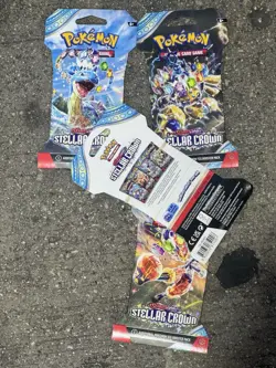 Pokemon TCG: Scarlet And Violet Stellar Crown x4 Sleeved Booster Packs Art Set - Image 2