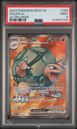 GOLEM EX #189 PSA 9 • 2023 POKEMON MEW EN-151 ULTRA RARE FREE SHIP 7705 - Image 1