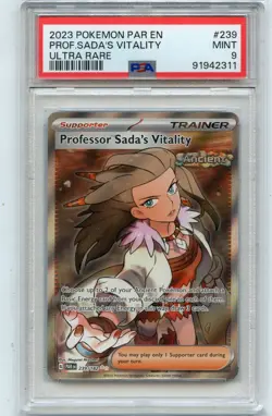 2023 POKEMON PAR EN #239 PROFESSOR SADA'S VITALITY "ULTRA RARE"- PSA 9 (2311) - Image 1