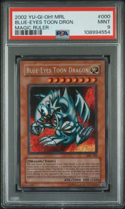 2002 Yu-Gi-Oh! Magic Ruler Blue Eyes Toon Dragon MRL-000 PSA 9 MINT - Image 1