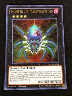 Yugioh Number 70 Malevolent Sin DUSA-EN014 1ST Ultra (NM) - Image 1