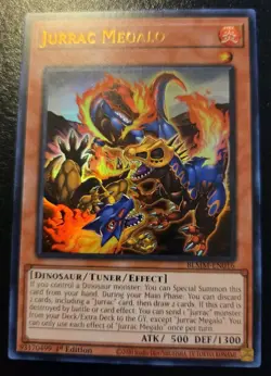 Jurrac Megalo BLMM-EN016 1st Edition Ultra Rare Monster Mayhem Yu-Gi-Oh! TCG - Image 1
