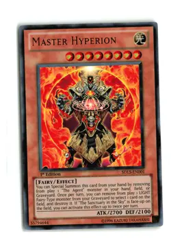 MASTER HYPERION SDLS-EN001 1st EDITION ULTRA RARE YUGIOH TCG NM-LP - Image 1
