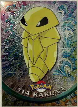 KAKUNA #14, Series 1 - 2000, Topps TV Animation Edition Chrome Pokemon Card - Image 1