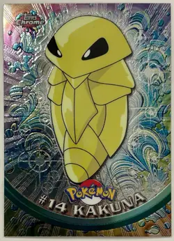 KAKUNA #14, Series 1 - 2000, Topps TV Animation Edition Chrome Pokemon Card - Image 2