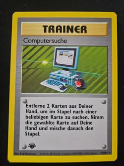 GERMAN Computer Search Pokemon Base Set First Edition Pokemon Card - Image 1