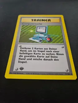 GERMAN Computer Search Pokemon Base Set First Edition Pokemon Card - Image 3
