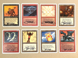 Lot of 8 Vintage MTG Revised Cards SIGNED by CHRISTOPHER RUSH * Lightning Bolt + - Image 1