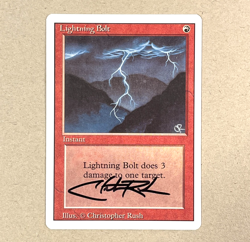 Lot of 8 Vintage MTG Revised Cards SIGNED by CHRISTOPHER RUSH * Lightning Bolt + - Image 4
