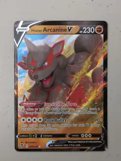 Hisuian Arcanine V - 090/195 - Ultra Rare Silver Tempest - Pokemon Card - NM - Image 1