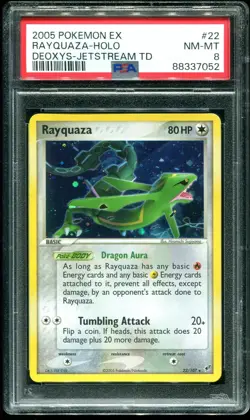 PSA 8 Rayquaza Holo EX Deoxys Jetstream Theme Deck 2005 Pokemon Card #22 - Image 1