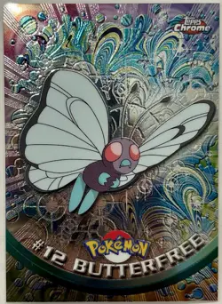 BUTTERFREE #12, Series 1 - 2000, Topps TV Animation Edition Chrome Pokemon Card - Image 2