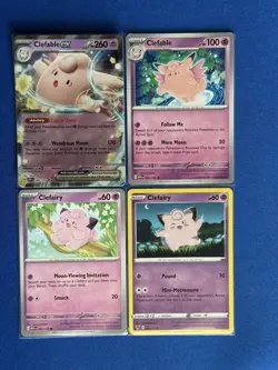 Clefable EX Obsidian Flames (+1) + Clefairy (x2) 4-card Pokemon lot - PWE - Image 1