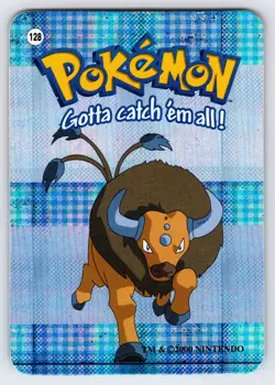 Tauros #128 2000 Pokemon Vending Techno Prism Holo Sticker Card Nintendo Nm/Vlp - Image 1