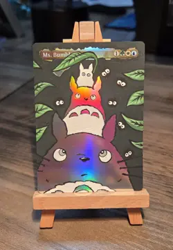 MTG Hand Painted Alter: Totoro As Ms. Bumbleflower Holo Foil - Image 1
