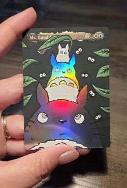 MTG Hand Painted Alter: Totoro As Ms. Bumbleflower Holo Foil - Image 2