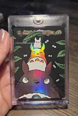 MTG Hand Painted Alter: Totoro As Ms. Bumbleflower Holo Foil - Image 3