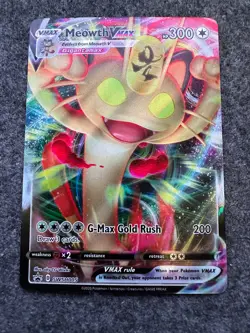 Meowth VMAX SWSH005 Black Star Promo Holo Near Mint Pokemon Card - Image 1
