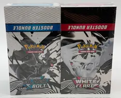 Pokemon SV10.5 Black Bolt White Flare Sealed LOT 2 Booster Bundle Display Case - Image 1