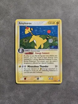 Pokemon Ampharos ▶INVERTED HOLO ERROR 1/115 Reverse Holo EX Unseen Forces - LP- - Image 1